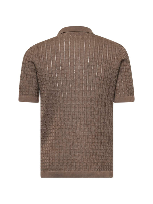 Taupe cotton knit shirt