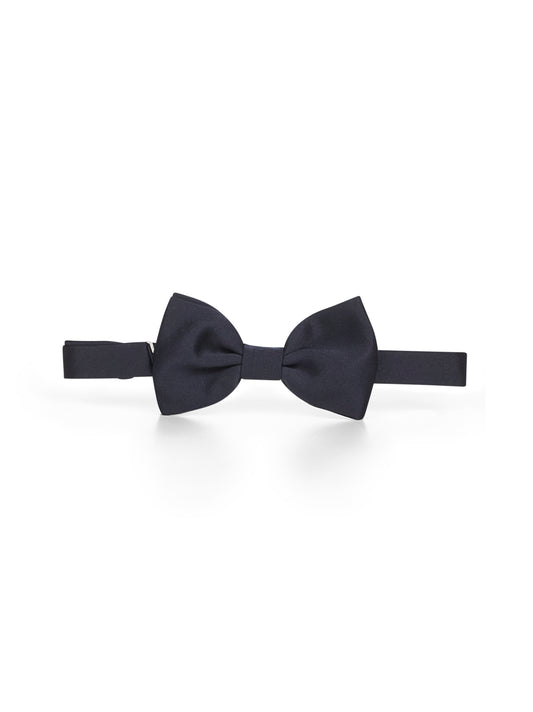 Blue satin bow tie