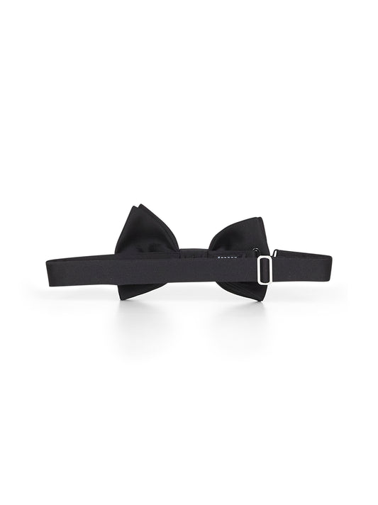 Black satin bow tie