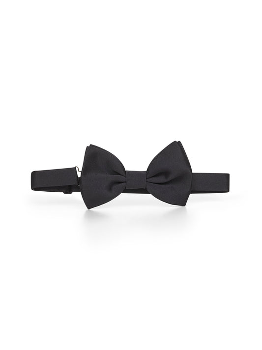 Black satin bow tie