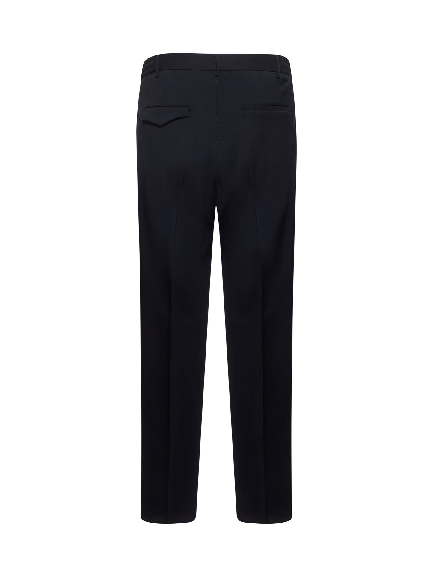 Blue virgin wool pleated trousers