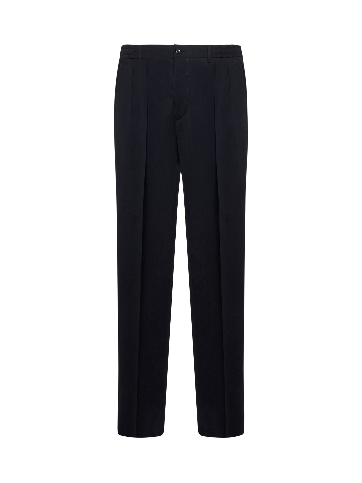 Blue virgin wool pleated trousers