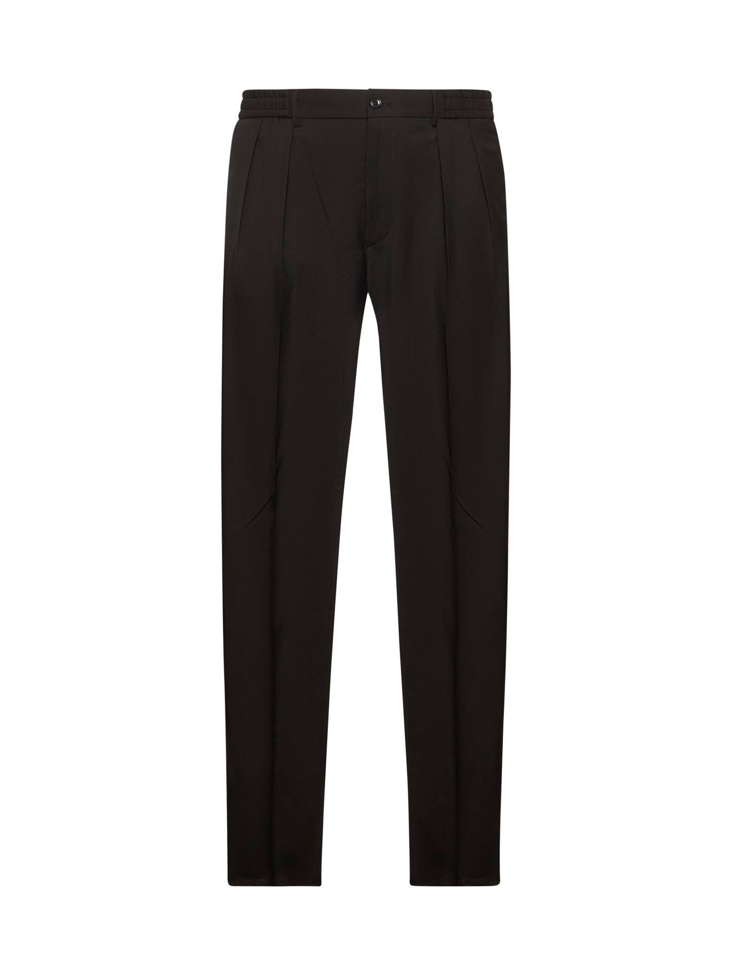 Brown virgin wool pleated trousers