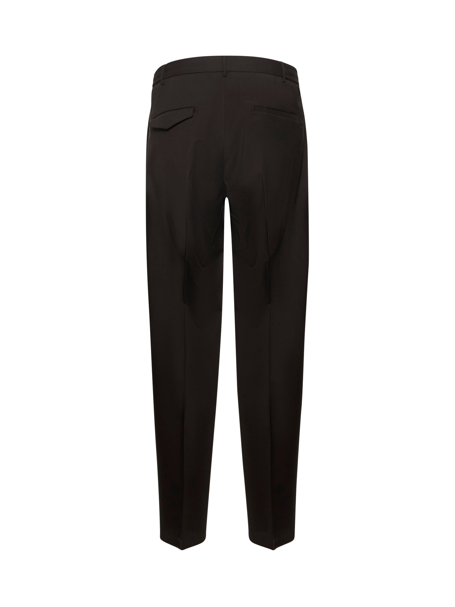 Brown virgin wool pleated trousers