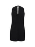 Black sablè mini dress with embroidered neckline