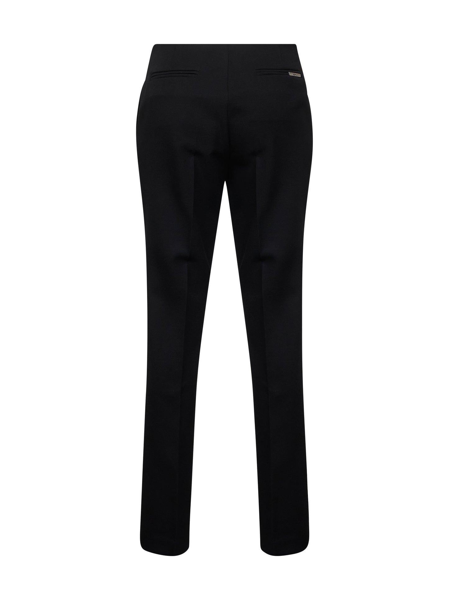 Pantaloni slim tailoring in gabardina di lana nera