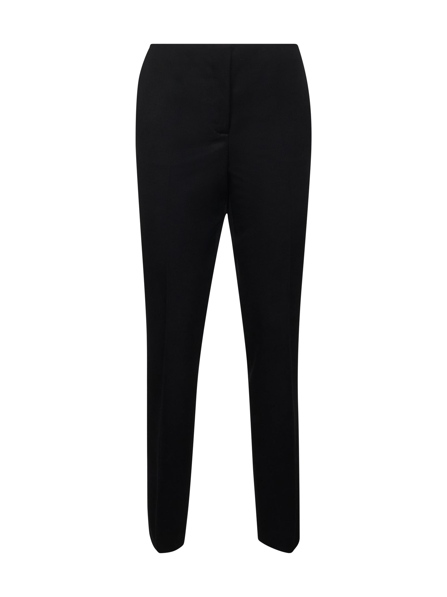 Pantaloni slim tailoring in gabardina di lana nera