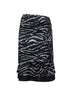 Zebra print stretch silk blend satin midi skirt
