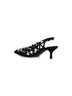 Black suede "Grid" slingback pumps