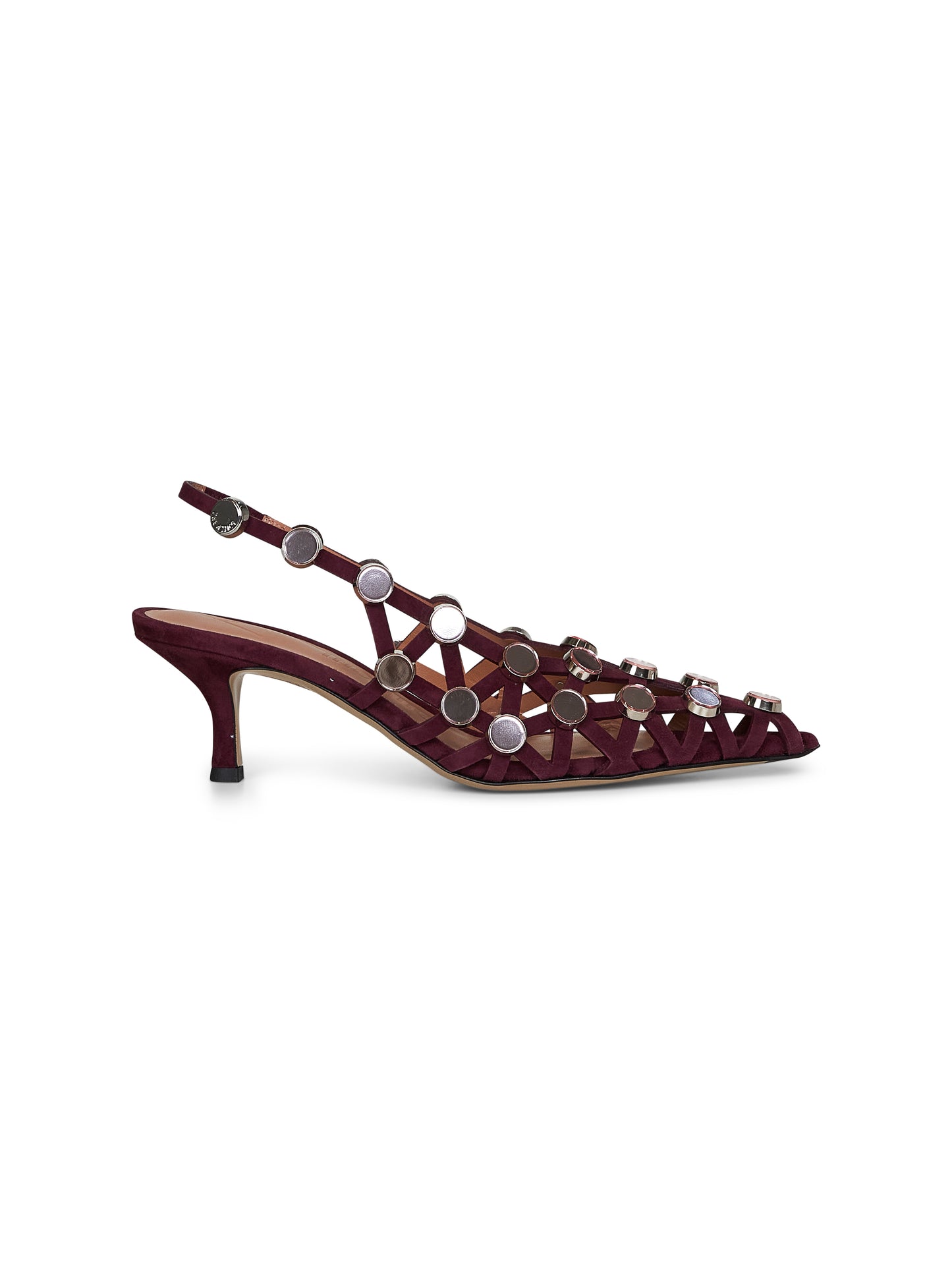 Slingback "Grid" in camoscio bordeaux