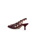 Slingback "Grid" in camoscio bordeaux