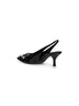 Black patent leather and suede '"Fiona'" slingback pumps