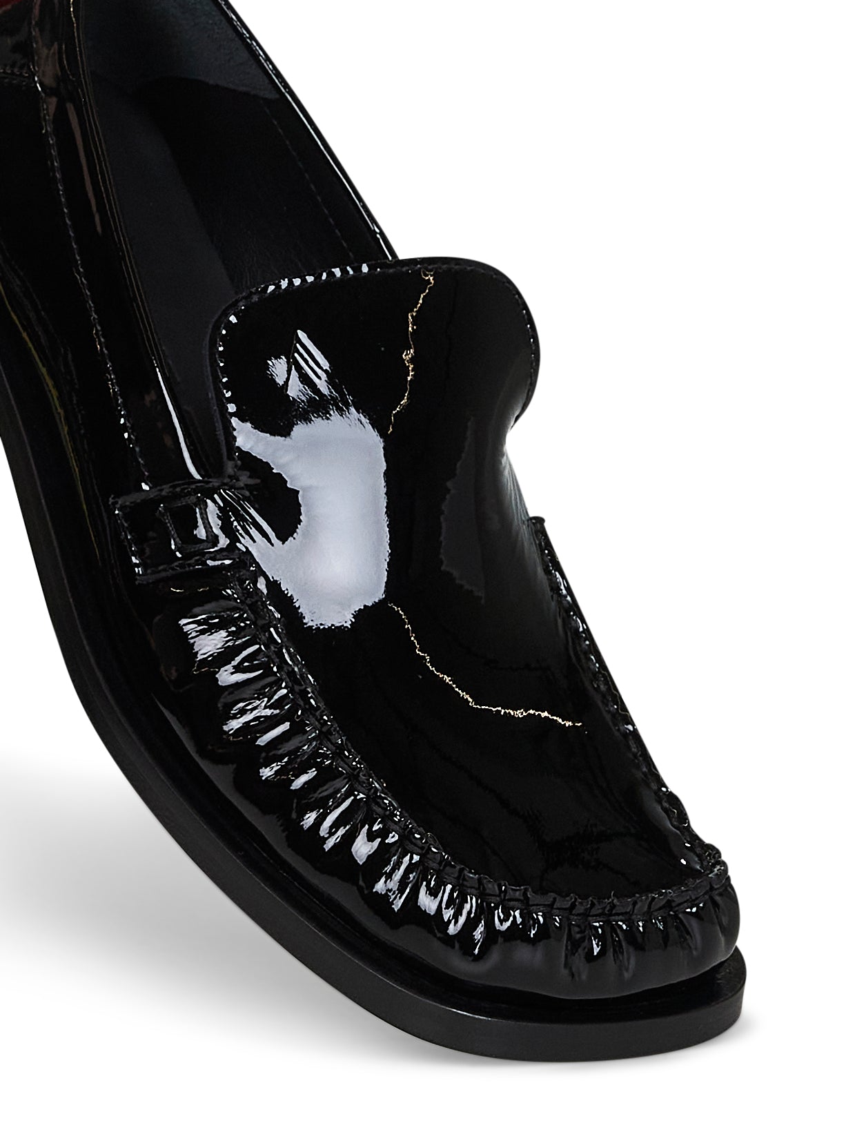 Black patent leather "Charles" loafers
