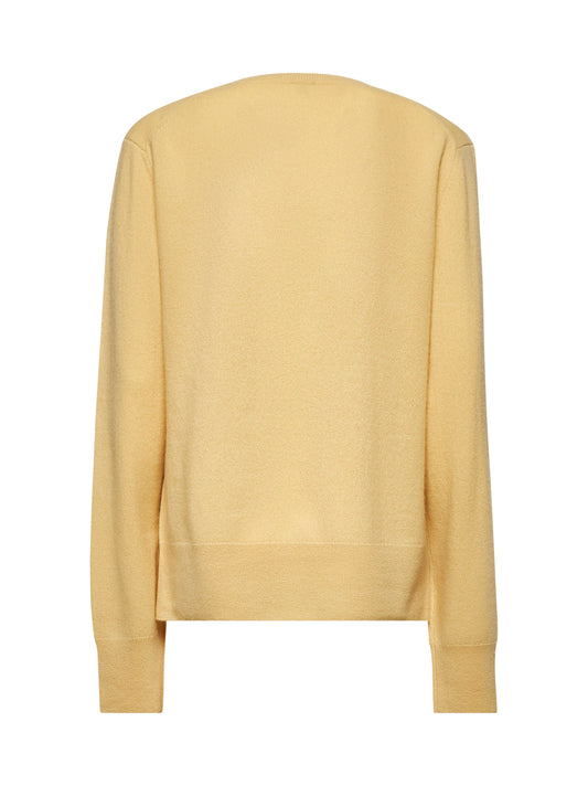Yellow cashmere crewneck sweater