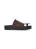 Brown leather Round thong sandals