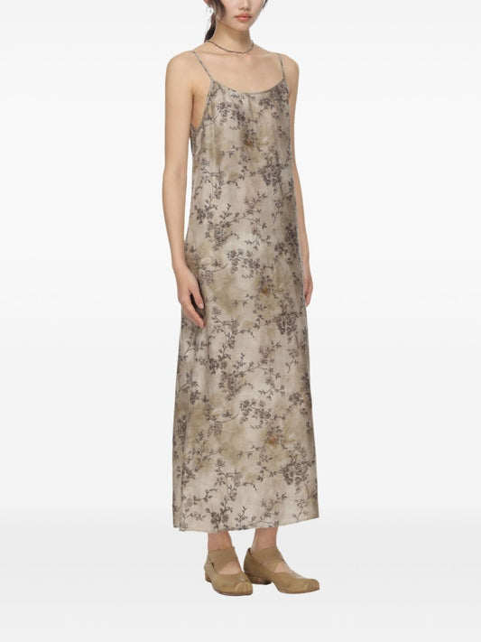 Grey printed twill Anaya dress