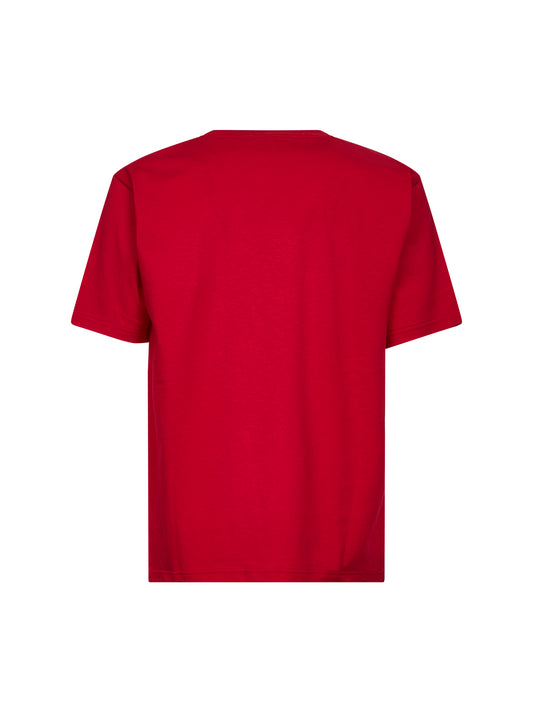 Red Chez Valentino print T-shirt