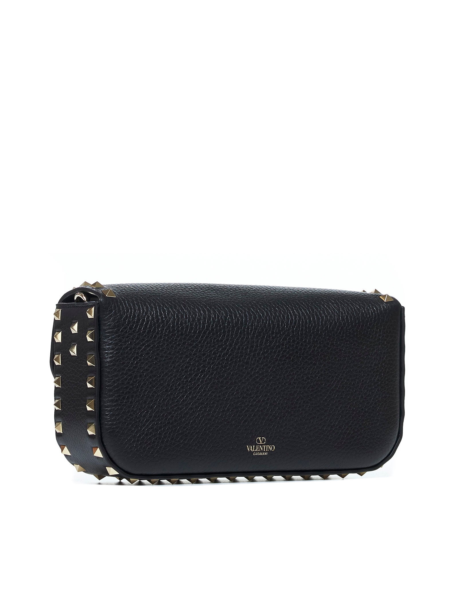 【VALENTINO GARAVANI】 Rockstud レザー&PVC ショルダーバッグ pink-leather-guitar-rockstud-