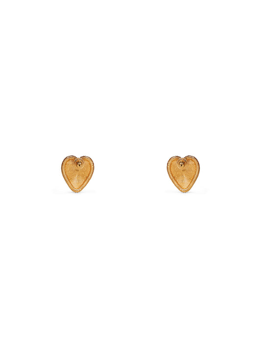Gold metal Fil Perdu earrings