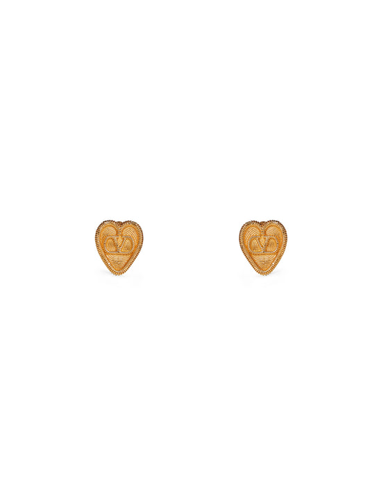 Gold metal Fil Perdu earrings