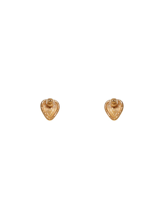 Gold metal Fil Perdu earrings