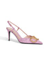 Pink moiré VLogo Signature slingback pumps