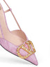 Pink moiré VLogo Signature slingback pumps