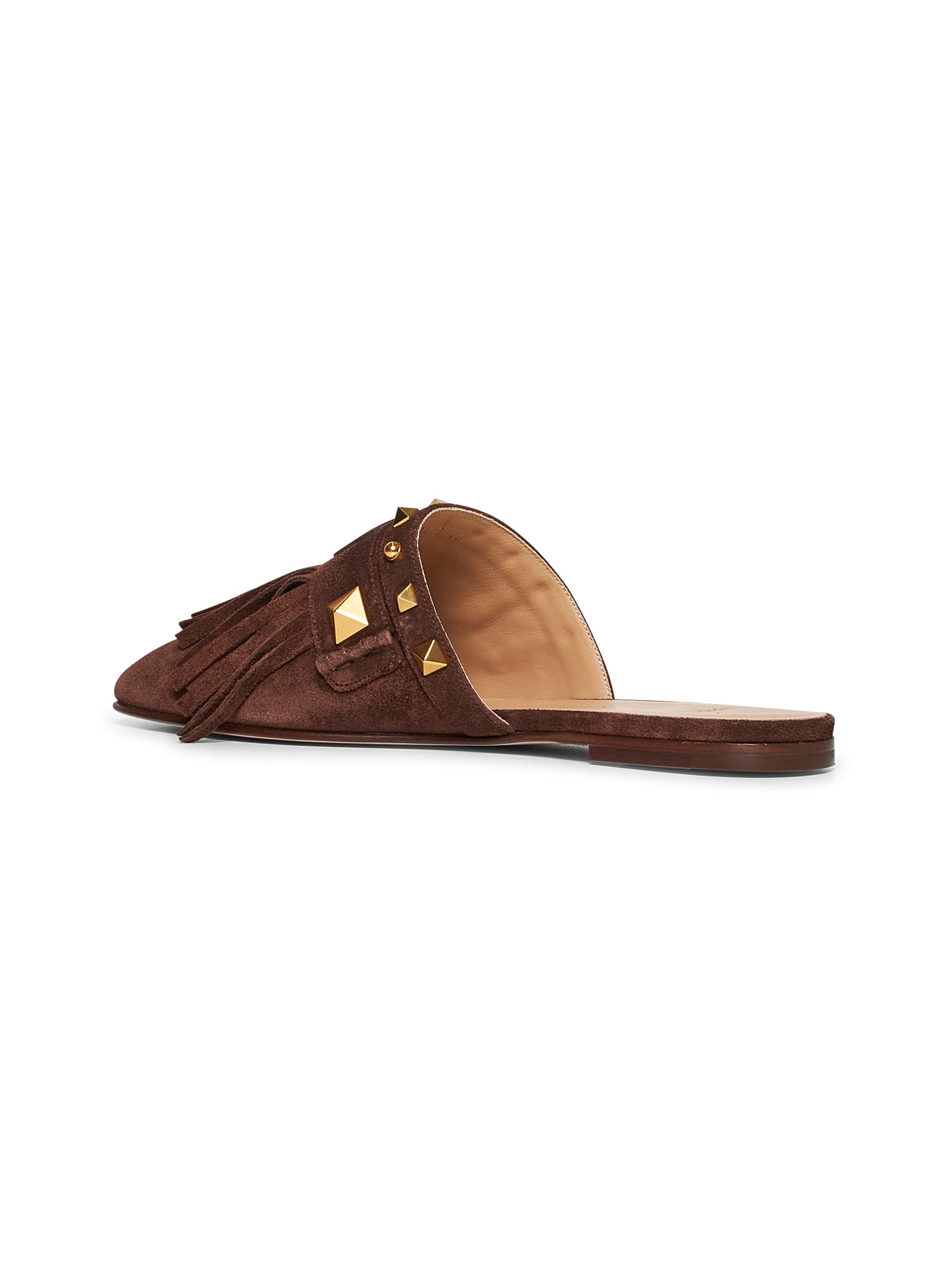 ロングブーツ VALENTINO GARAVANI Brown Suede Plaster Caster Thong Slippers Plaster Caster studded suede thong sandals in brown