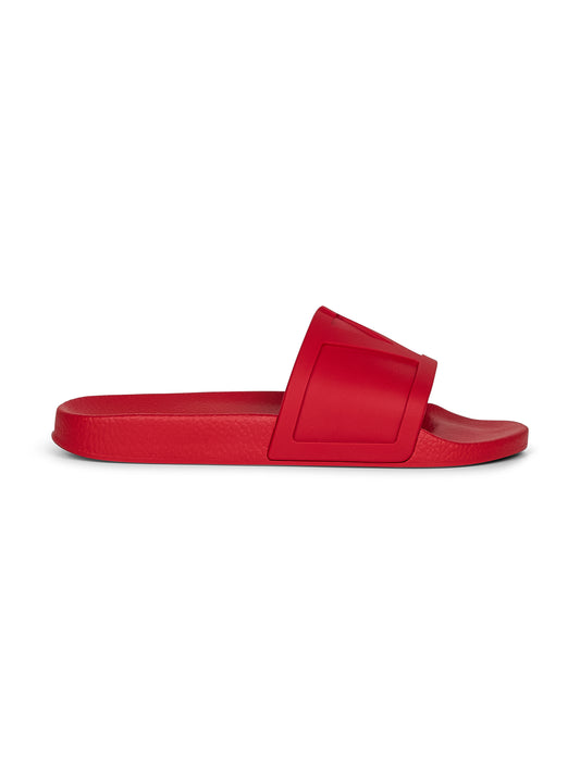 Red rubber Coolside slider sandals