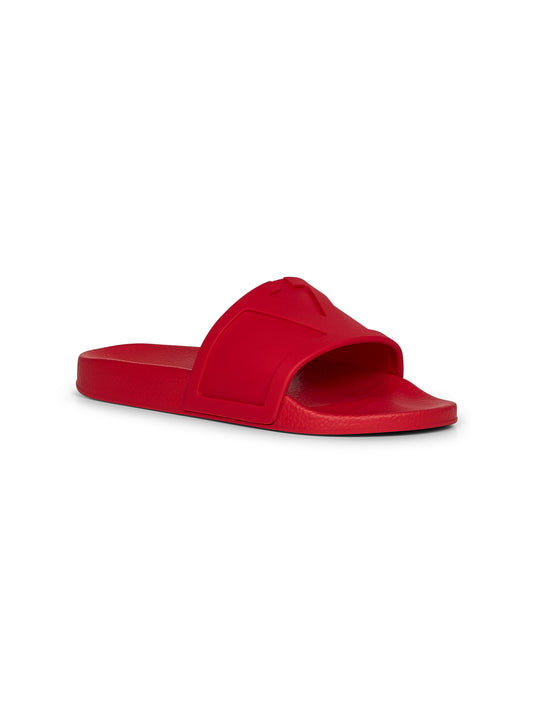 Red rubber Coolside slider sandals
