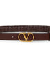 Cintura VLogo Signature in pelle intrecciata cuoio