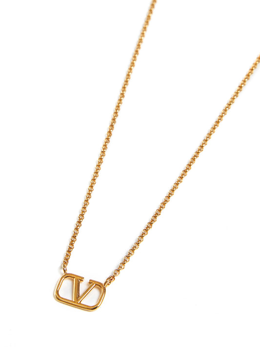 Gold metal VLogo Signature necklace