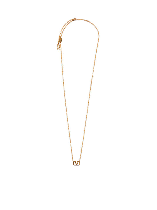 Gold metal VLogo Signature necklace