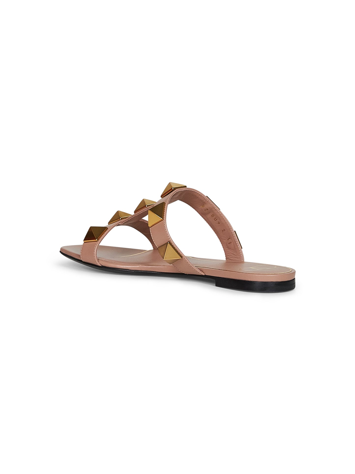Sandali slide Roman Stud in pelle rosa