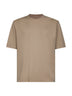 T-shirt girocollo in cotone e seta beige