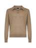 Polo a maniche lunghe in Cashseta beige chiaro
