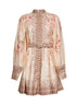 Coral floral linen Illuminate mini dress