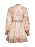 Coral floral linen Illuminate mini dress