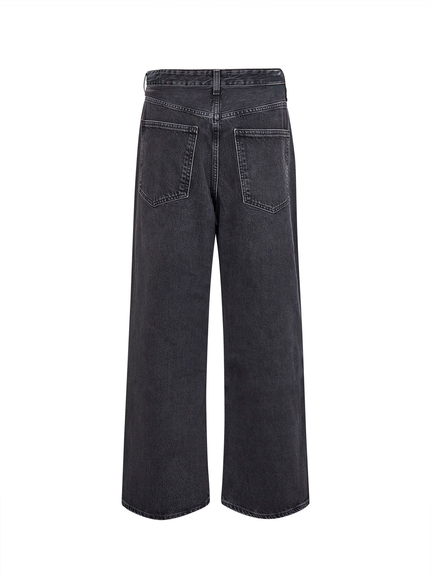 Black regenerative denim Vana fold jeans