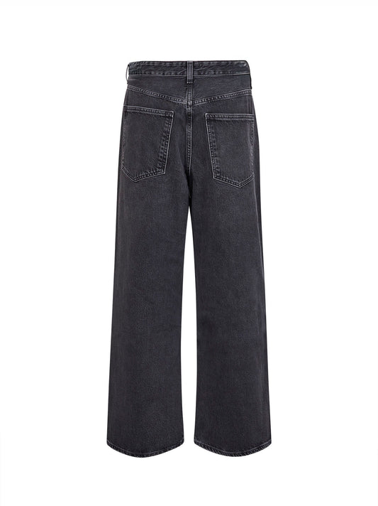 Black regenerative denim Vana fold jeans