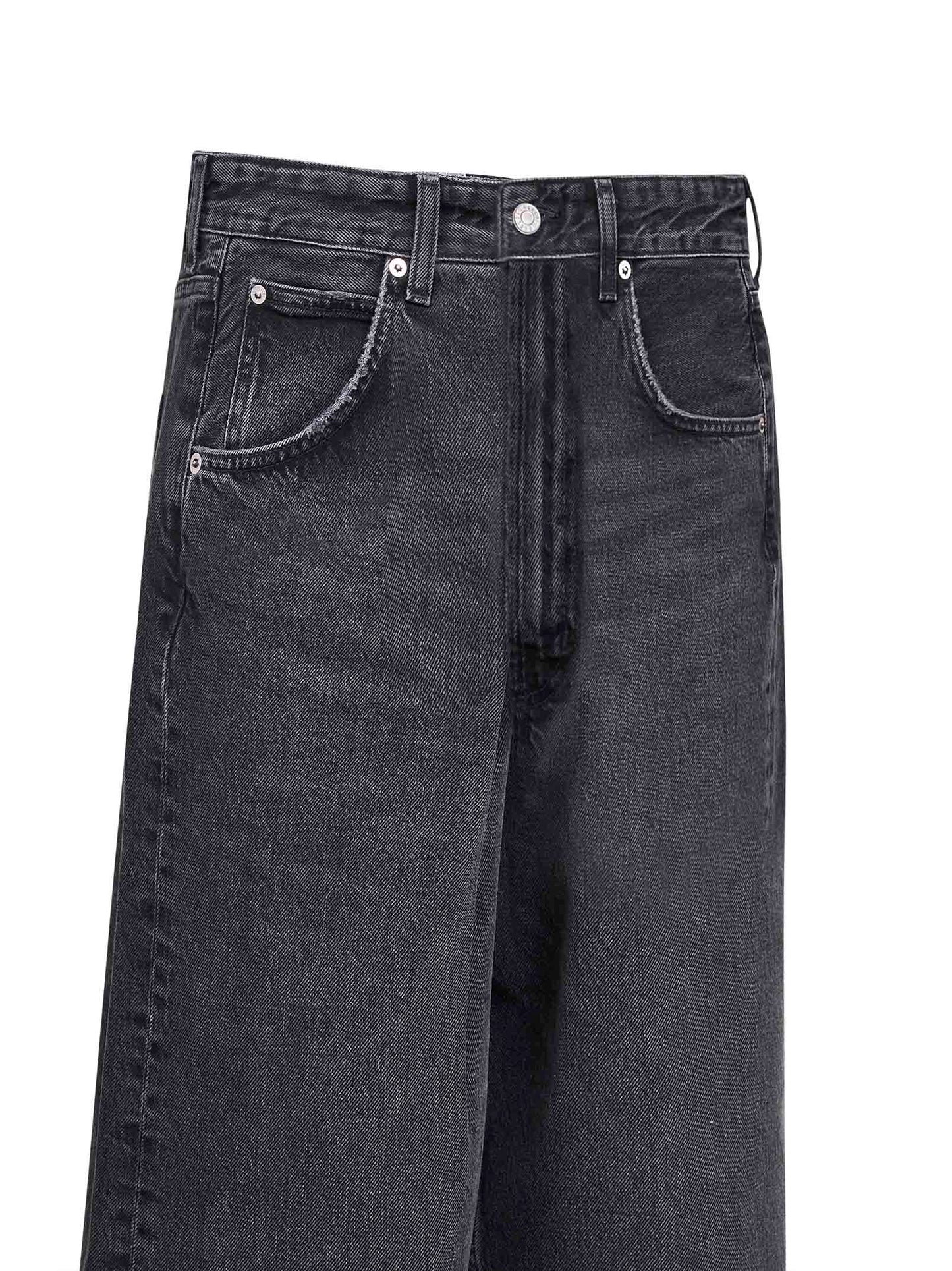 Black regenerative denim Vana fold jeans