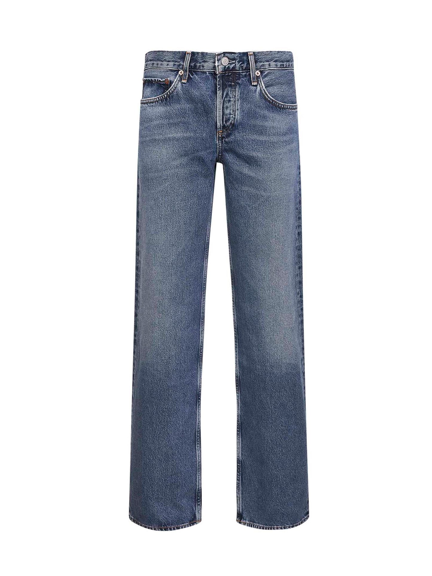 Blue regenerative denim Elson double-waist jeans