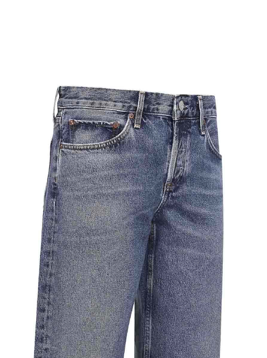 Blue regenerative denim Elson double-waist jeans