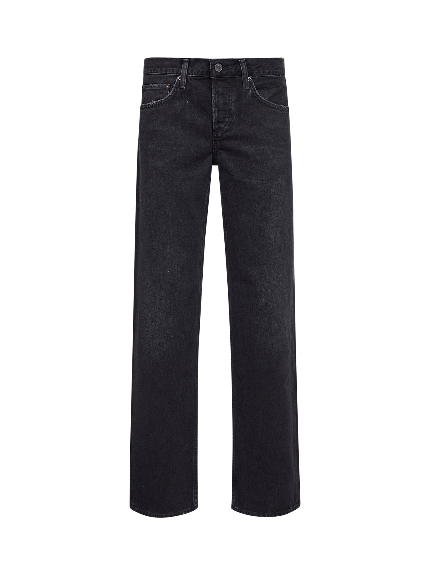 Black regenerative denim Elson double-waist jeans