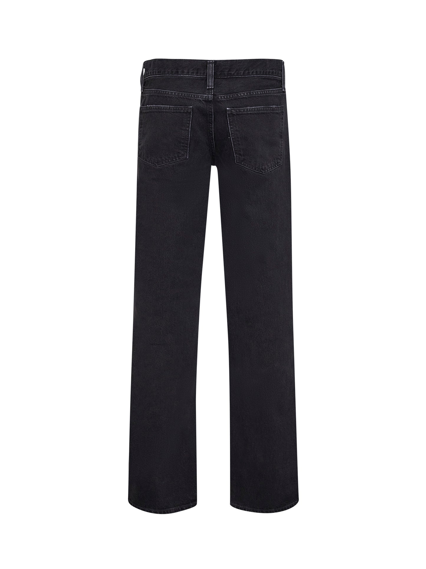 Black regenerative denim Elson double-waist jeans