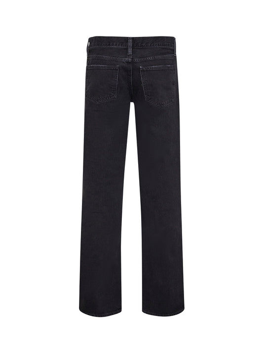 Black regenerative denim Elson double-waist jeans