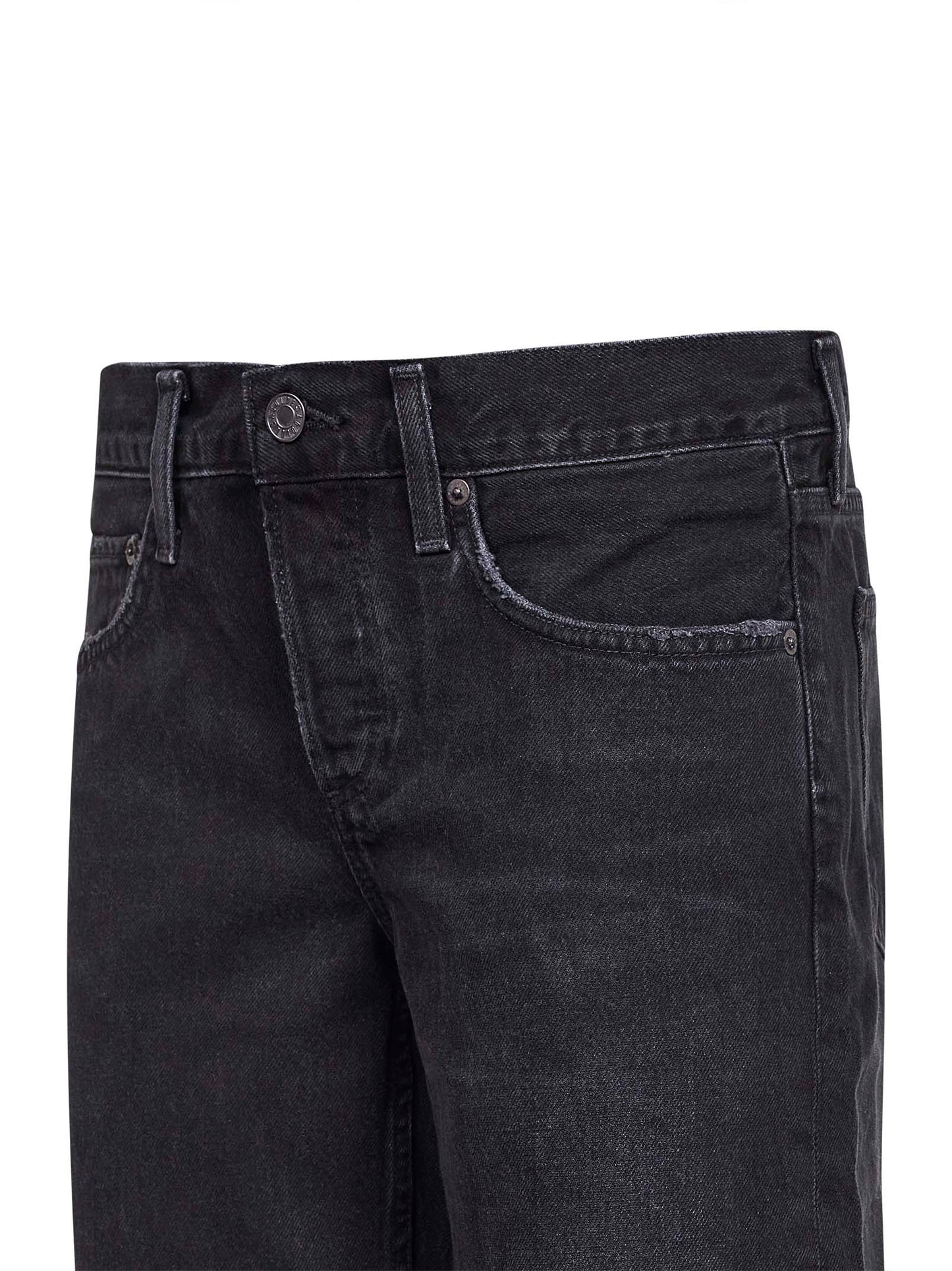 Black regenerative denim Elson double-waist jeans