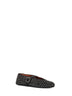 Ballerine flat in pelle scamosciata nera con strass<BR/>