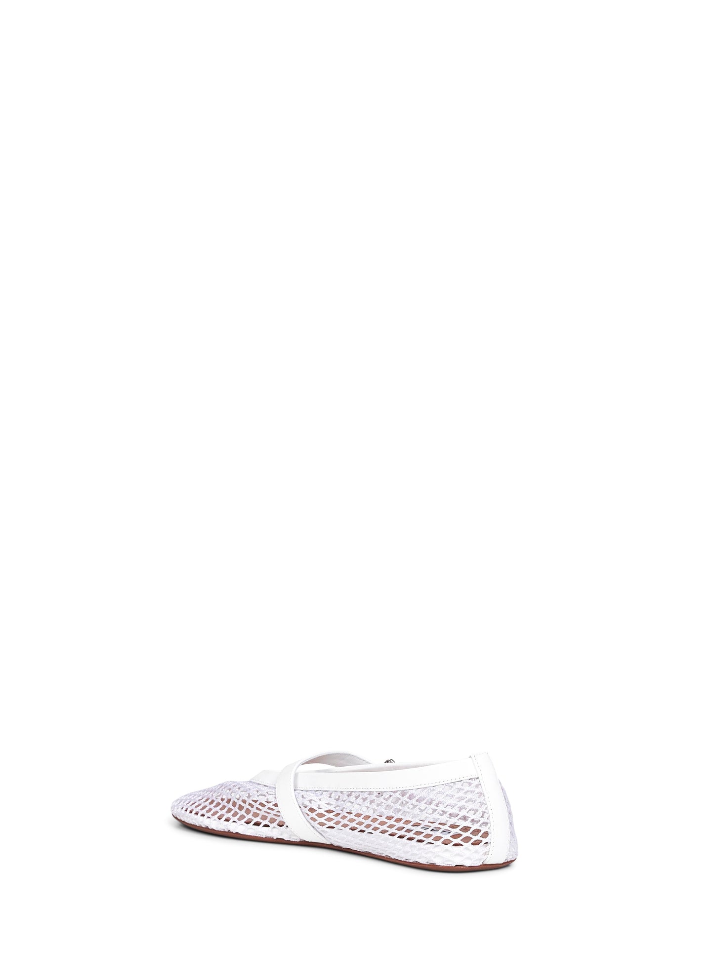 White fishnet ballet flats