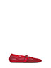 Red fishnet ballet flats